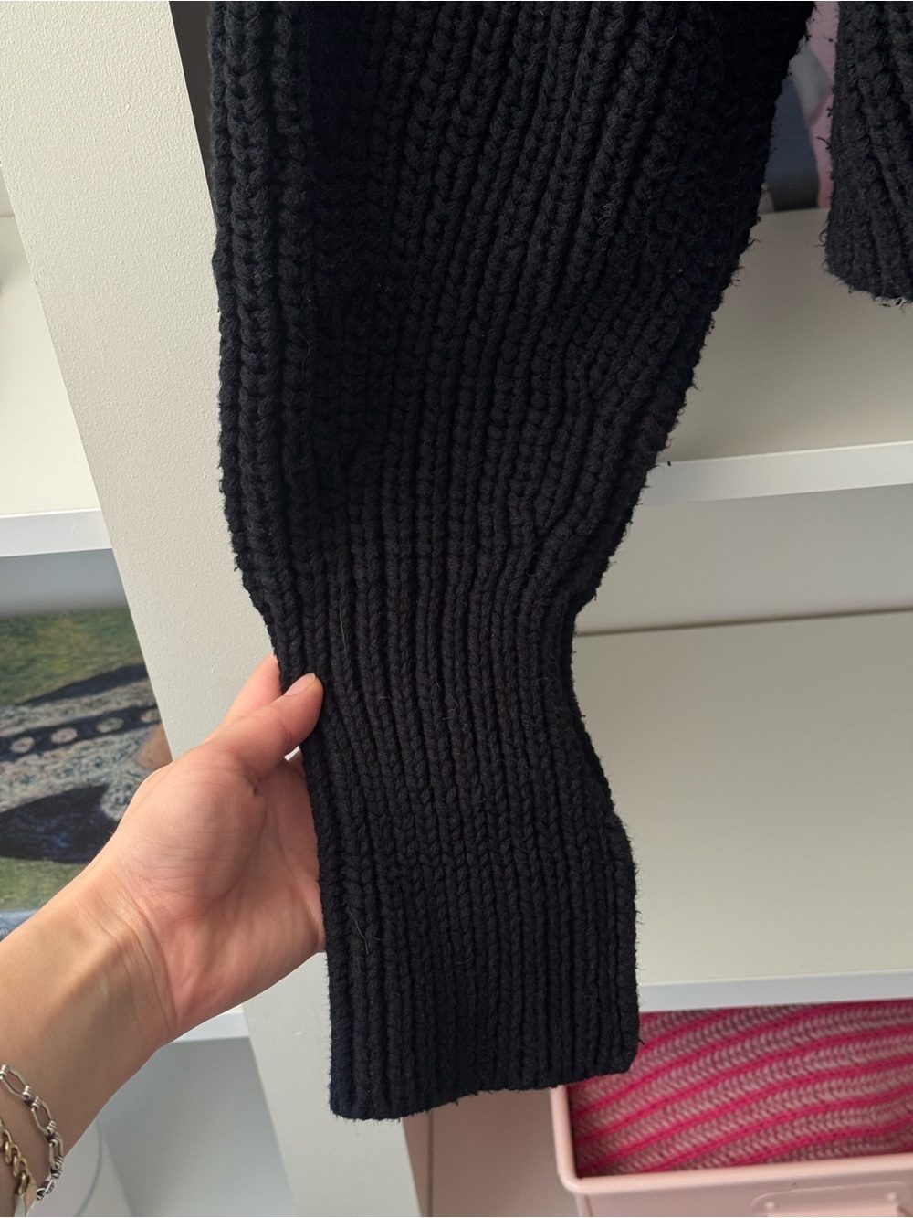 JAMES STREET CO Black Crop Cotton Lowe Sweater - Picture 4 of 5